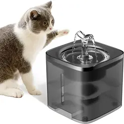 آبخوری اتوماتیک بدنه شفاف مشکی ۲ لیتری pet water fountain