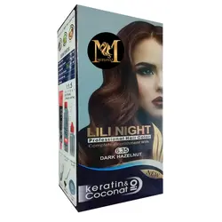 كيت رنگ مو لي لي نايت شماره 6.35 حجم 120 ميلي ليتر رنگ فندقي تيره