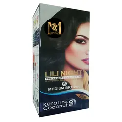 كيت رنگ مو لي لي نايت شماره 5 حجم 120 ميلي ليتر رنگ قهوه اي متوسط