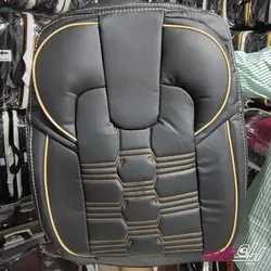 روکش صندلی تمام چرم پژو پارس جدید طرح VIP مشکی نوار کرم + ارسال رایگان (13097)