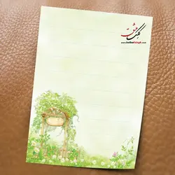 کاغذ مخصوص خوشنویسی خودکاری مدل سبزه (A6) آبرنگی خط‌دار