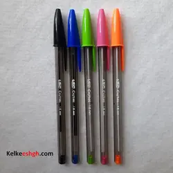 خودکار بیک کریستال لارج 1.6mm - بسته های 5 رنگ (کد 078)