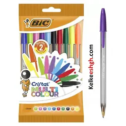 خودکار بیک کریستال لارج 1.6mm - بسته های 10 رنگ (کد 072)