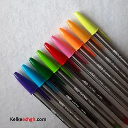 خودکار بیک کریستال لارج 1.6mm - بسته های 9 رنگ (کد 074)