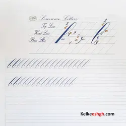 دفتر تمرین و کتاب آموزش خوشنویسی لاتین به سبک کاپرپلیت (copperplate)