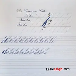 دفتر تمرین و کتاب آموزش خوشنویسی لاتین به سبک کاپرپلیت (copperplate)