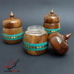 دوات چوبی خاتم و سنگ فیروزه