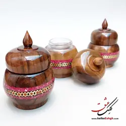 دوات چوبی خاتم و سنگ مرجان