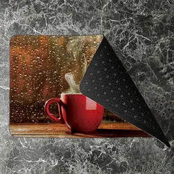 پادری آشپزخانه مدل کاپ قرمز چای داغ