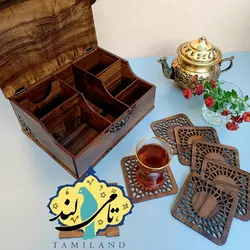 جعبه تنقلات چوبی 6 خانه ی ققنوس