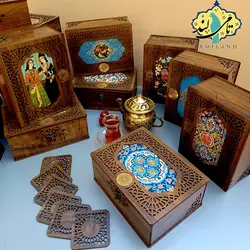 جعبه تنقلات چوبی 6 خانه ی ققنوس