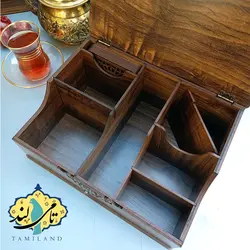 جعبه تنقلات چوبی 6 خانه ی ققنوس