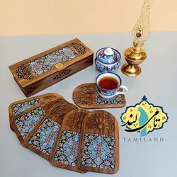 ست پذیرایی 2 تکه صنایع دستی تامی لند طرح کاشی آبی