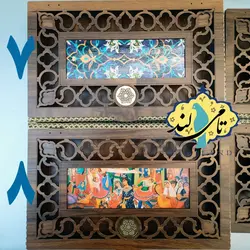 جعبه تنقلات چوبی طرح خاتم نگار