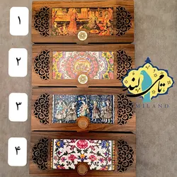 جعبه تنقلات چوبی سه خانه ی گلشن