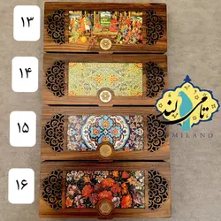 جعبه تنقلات چوبی سه خانه ی گلشن