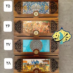 جعبه تنقلات چوبی سه خانه ی گلشن