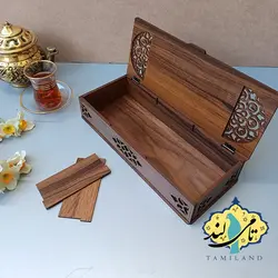 جعبه تنقلات چوبی سه خانه ی گلشن