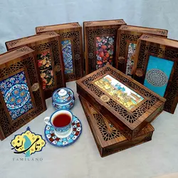 جعبه تنقلات چوبی 5 خانه ی ققنوس
