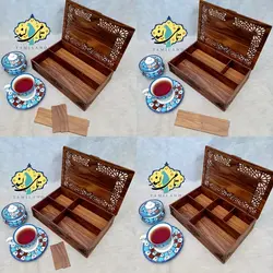 جعبه تنقلات چوبی 5 خانه ی ققنوس