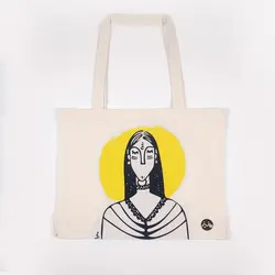 ساک پارچه ای مانیز طرح زنانmaniz tote-bag larg