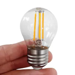 لامپ تخم مرغی فیلامنتی 220 ولت 4 وات نوربیست مدل G45 شیشه شفاف پایه معمولی (E27)