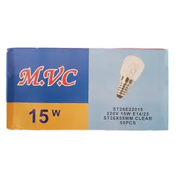 لامپ یخچال و فریزر 220 ولت 15 وات ام وی سی کد MVC/15W پایه شمعی (E14)