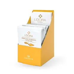 ماسک پودری اسپیرولینا هیدروژلی حاوی سفیده تخم مرغ و کیوتن (کنترل کننده چربی) هربال 12 عددی