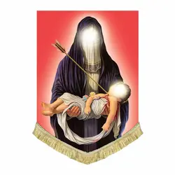 کتیبه مخمل شهادت حضرت علی اصغر (ع) و خانم رباب (س)