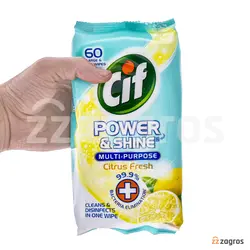 دستمال مرطوب پاک کننده سطوح چند منظوره سیف مدل Citrus Fresh بسته 60 عددی