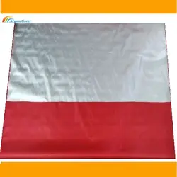 پارچه شمعی قرمز پشت نقره ای عرض 150