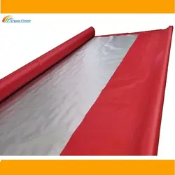 پارچه شمعی قرمز پشت نقره ای عرض 150