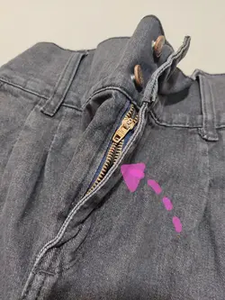 شلوار مام استایل مدل کمرگنی(مشکل خیاطی)