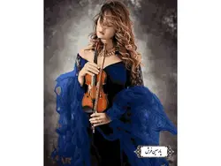 نخ و نقشه تابلو فرش دختر ویولن زن – کد NC6396