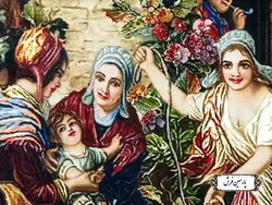 تابلو فرش دستباف تبریز طرح تاب بازی – کد TF2109