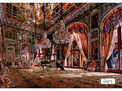 نخ و نقشه تابلو فرش تالار آیینه کاخ گلستان – کد NV807