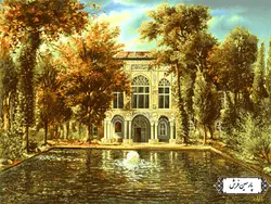 نخ و نقشه تابلو فرش تبریز طرح عمارت قدیمی – کد NV793