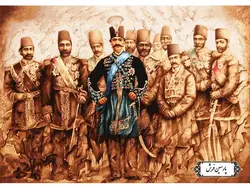 نخ و نقشه تابلو فرش طرح شاه قاجار – کد NC6349