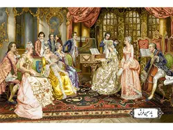 نخ و نقشه تابلو فرش طرح پیانو زن – کد NF2164