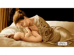 خرید نخ و نقشه سایز کوچک طرح مادر و نوزاد – کد NC6325