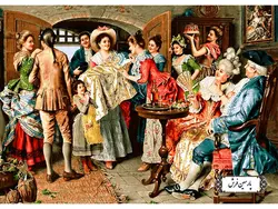 نخ و نقشه تابلو فرش مهمانی تولد نوزاد – کد NF2301