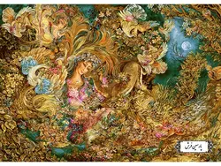 نخ و نقشه تابلو فرش مینیاتور دایره هستی – کد NM5676