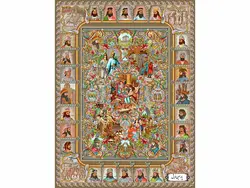 نخ و نقشه تابلو فرش تبریز طرح سلاطین – کد NP4945