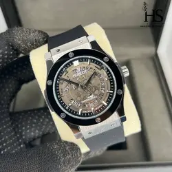 ساعت مچی هابلوت  روز شمار اسکلتون مشکی  HUBLOT BIG BANG