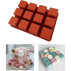 قالب سیلیکونی مکعب مربع 12 خانه، ارسال رایگان، پرداخت در محل - فروشگاه ایران کوک