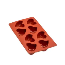 قالب سیلیکون قلب سه بعدی کشیده 8 عددی - فروشگاه ایران کوک