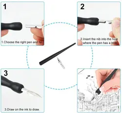 قلم خوشنویسی و انیمه مانگا فلزی مموری بسته 3 عددی
