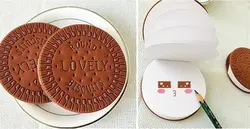 دفترچه يادداشت معطر طرح بيسکويت کرم دار