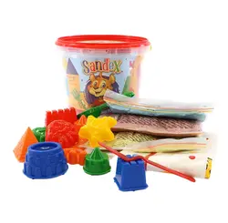 شن بازی جادویی 3 رنگ سطلی همراه با ابزار پنتر حجم 900 گرم