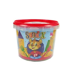 شن بازی جادویی 3 رنگ سطلی همراه با ابزار پنتر حجم 900 گرم